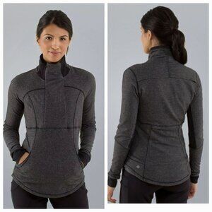 Lululemon Base Runner Herringbone jacket  sz 6 Half zip back pocket Rulu fabric